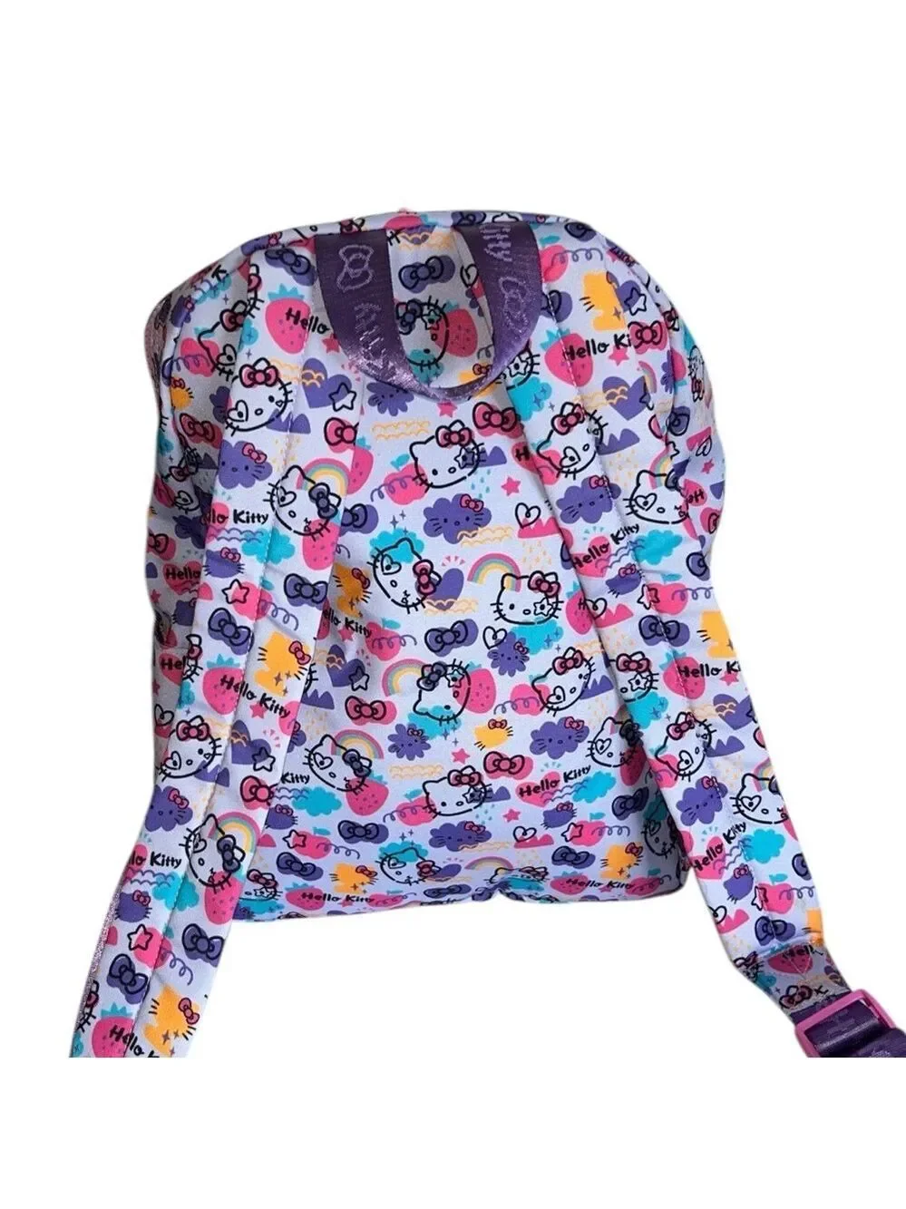 Sanrio Hello Kitty Pink with Purple  All-Over Print Nylon Backpack NWOT